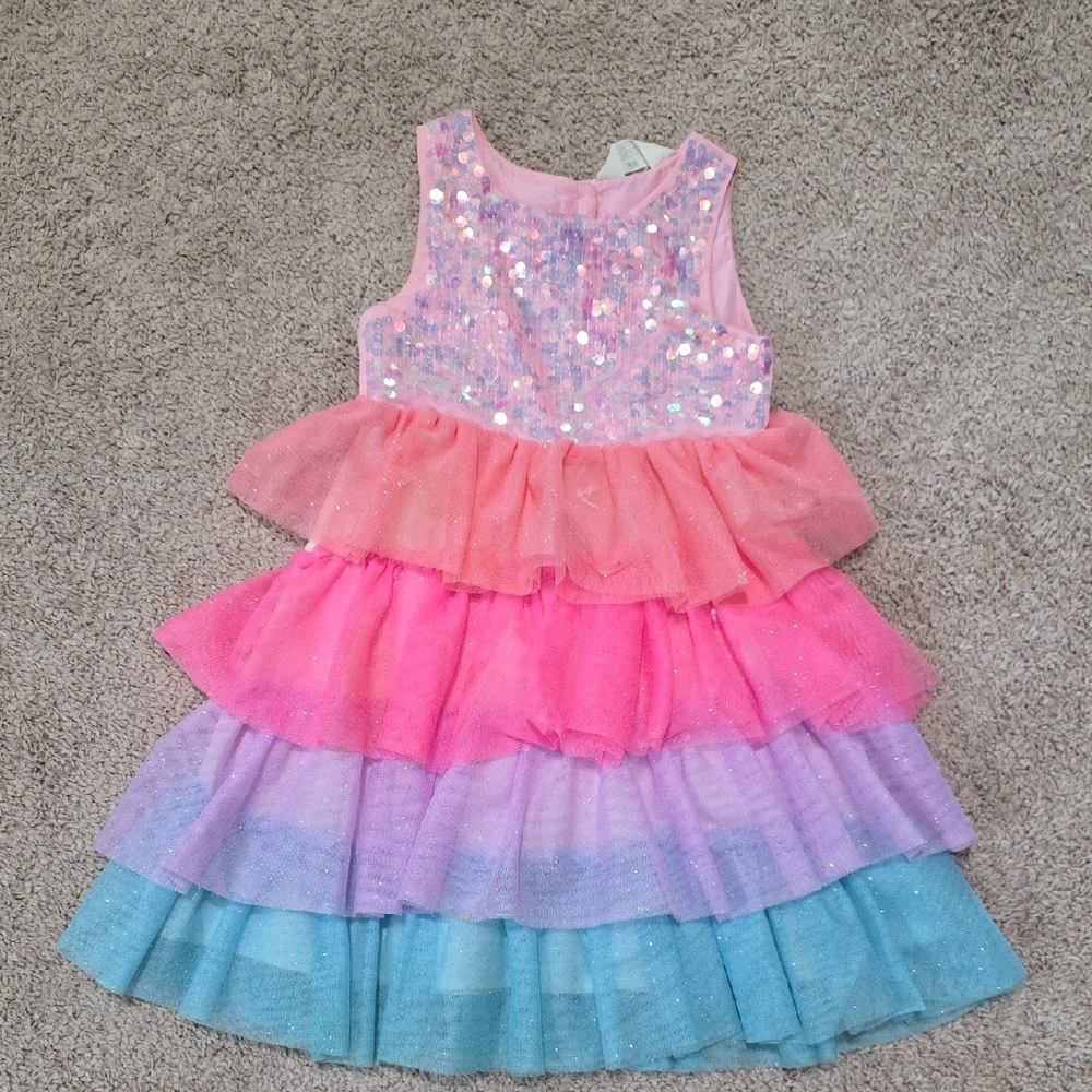 Sparkling Layered Ruffle Dress